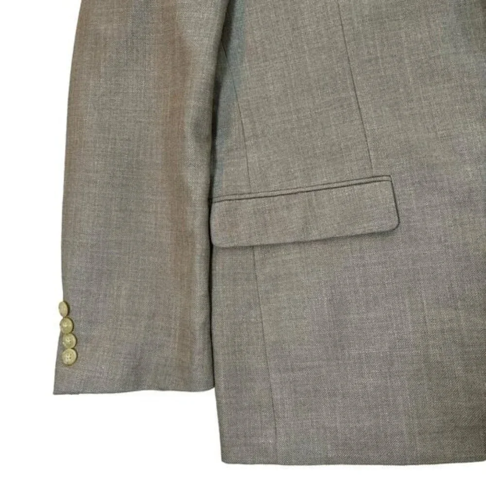 Lauren by Ralph Lauren Tan Blazer Jacket‎ Poly/Linen Blend Size 48R
